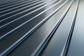 Obraz premium Close Up View of a Brushed Metallic Surface with Fine Horizontal Grooves