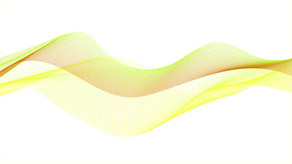 Abstract green, yellow and orange background with waves. Abstract wave design element