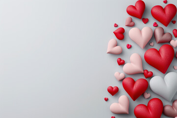 Modern Geometric Valentine's Frame with Red and Pink