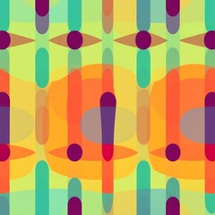 Vibrant Abstract Pattern:  A captivating interplay of translucent shapes and bold colors creates a dynamic, modern design. Perfect for backgrounds, textiles.