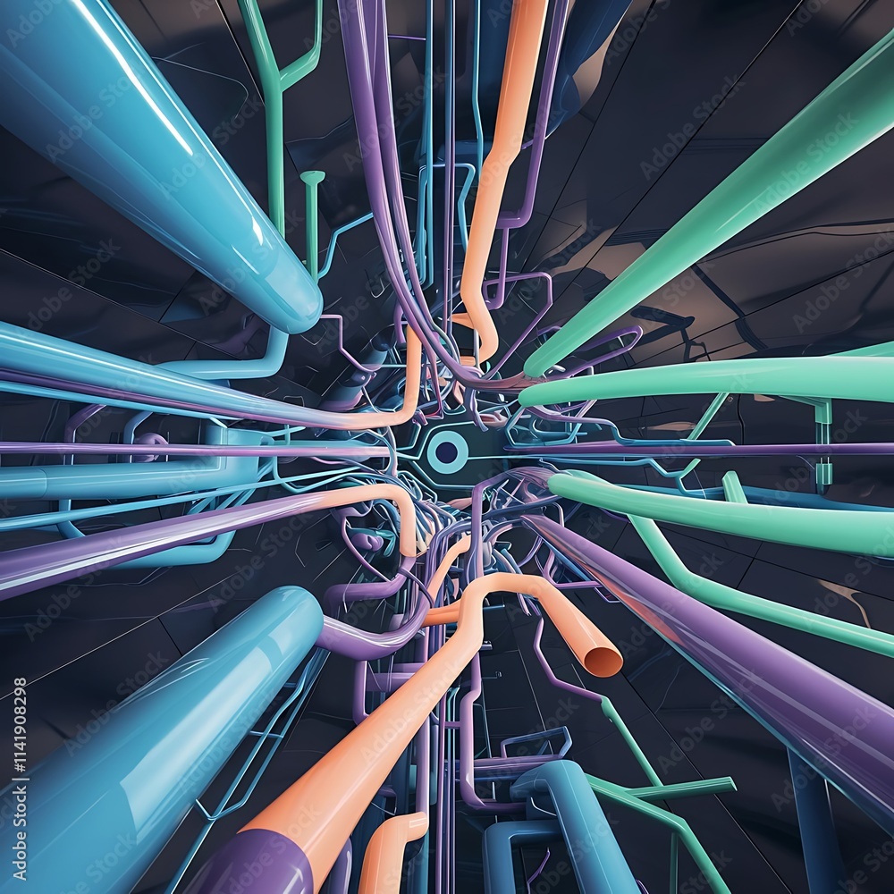 Poster abstract colorful lines vector background internet big data and technology connections concept abstr
