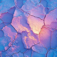 Naklejka premium Abstract Photo of Colorful Cracked Surface Featuring Cool Blue and Warm Pink Tones with Textured Details Reflecting Natural Patterns and Artistic Design Elements