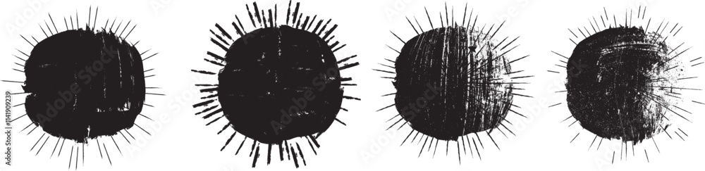 Poster collection of ink splashes for explosion effect .set of black spray paint effect .fireworks explosio