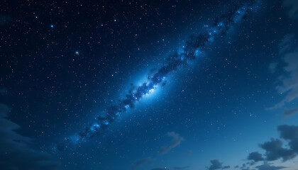 Starry Night Sky Background with Cosmic Galaxy and Nebula