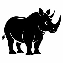 Rhino Silhouette Vector, rhino vector graphic wildlife illustration