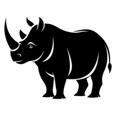 Rhino Silhouette Vector, rhino vector graphic wildlife illustration