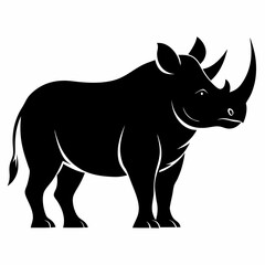 Rhino Silhouette Vector, rhino vector graphic wildlife illustration