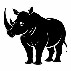 Rhino Silhouette Vector, rhino vector graphic wildlife illustration