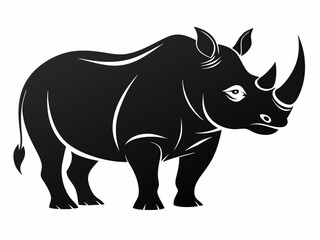 Rhino Silhouette Vector, rhino vector graphic wildlife illustration