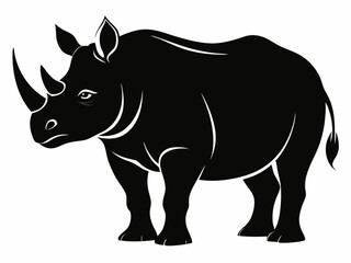 Rhino Silhouette Vector, rhino vector graphic wildlife illustration