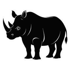 Rhino Silhouette Vector, rhino vector graphic wildlife illustration