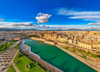 Palma de Mallorca, port marina Majorca Cathedral  © engel.ac
