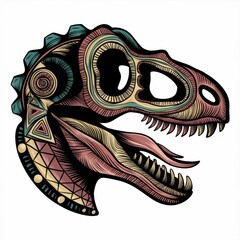 Naklejka premium Ornate Raptor Head Profile Artistic Design