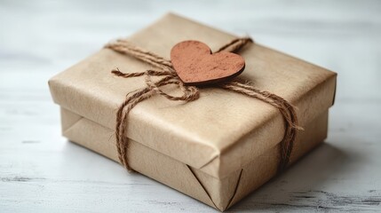 Decorative gift box with heart tag