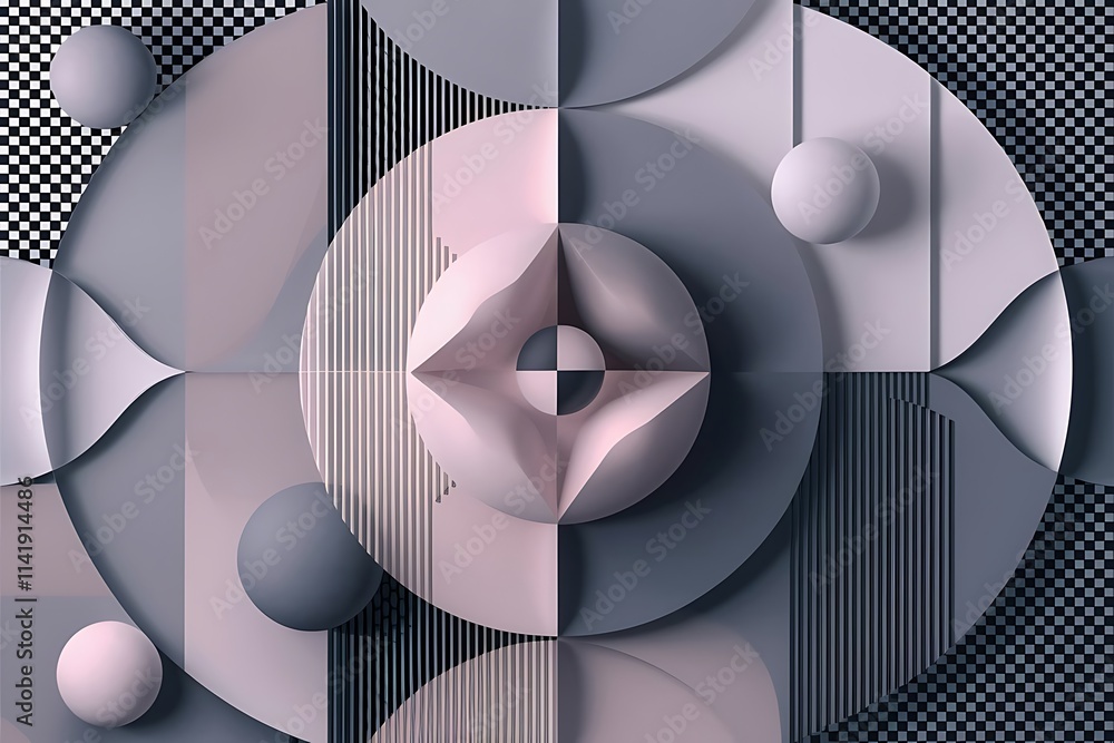 Aufkleber circles and round shapes geometric minimal background transparent geometric shapes composition for w