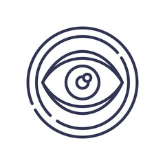 Eye icon with concentric circles symbolizes focus and attention.