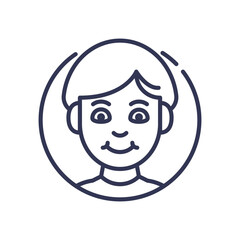 Obraz premium Simple line drawing of a smiling face symbolizing happiness and friendliness.