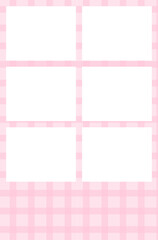 Photo frame isolated. Template for photo booth and polaroid photo. Empty photo frame with gingham pattern