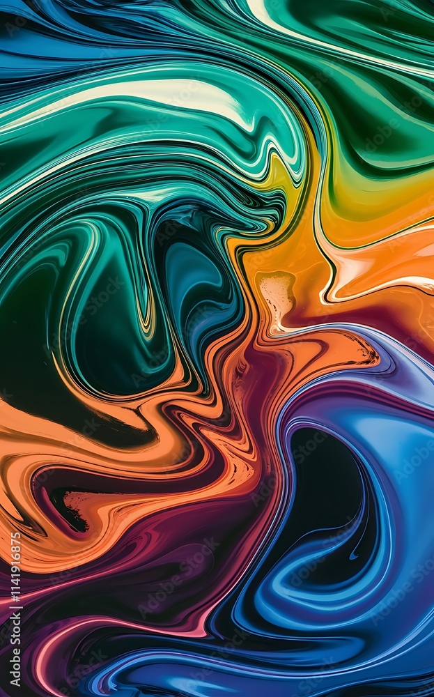 Poster abstract liquid wave background with colorful background fluid wavy shapes design