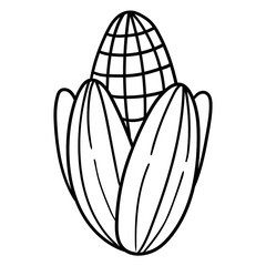Hand drawn doodle corn on white background.