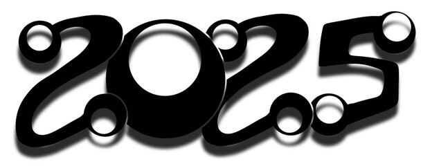 2025 year number with transparent background