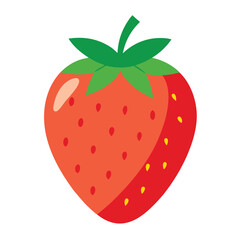 Obraz premium A ripe red strawberry, a delicious and healthy fruit, isolated on a fresh white background