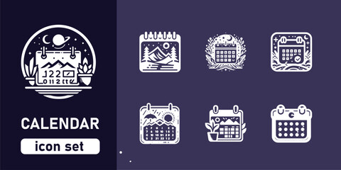 calendar icon set