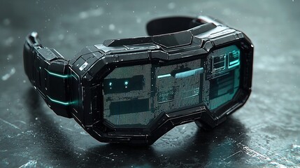 Futuristic virtual reality interface with holographic heads up display HUD overlays  Sleek high tech dashboard design with digital elements futuristic controls and a moody dramatic atmosphere