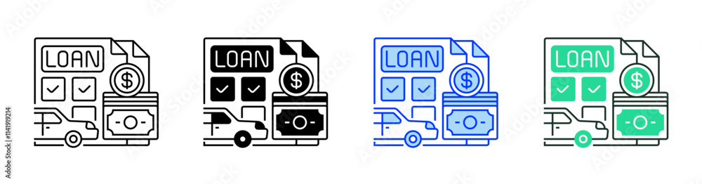 Aufkleber auto loan line icon. linear style sign for mobile concept and web design. outline vector icon.