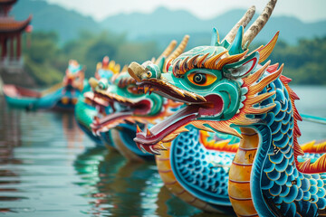 Fototapeta premium Beautiful holiday composition for celebrate chinese dragon boat festival