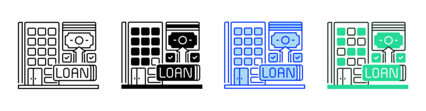 Business Loan Line Icon. linear style sign for mobile concept and web design. Outline vector icon.