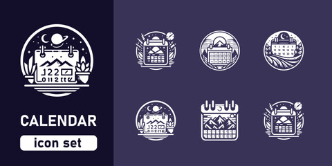 calendar icon set