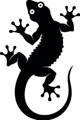 Stylish Lizard Vector Black Silhouette Cricut Design for T-Shirt