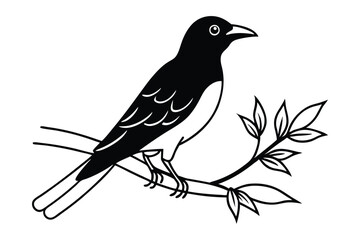 Obraz premium A crow line art vector illustration1.eps