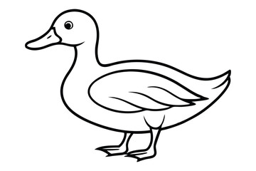 A duck line art vector illustration.eps