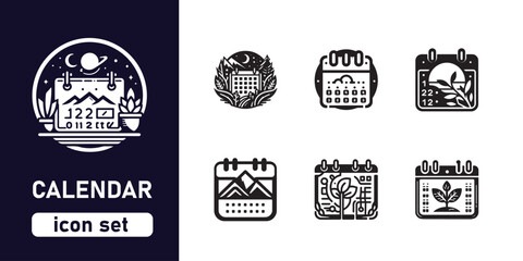 Obraz premium calendar icon set