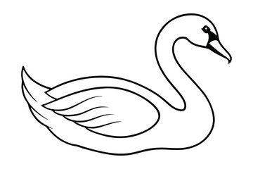 A swan line art vector illustration1.eps