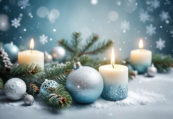 New Year greeting card with New Year balls