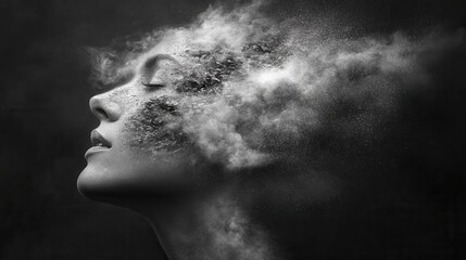 Surreal silhouette art featuring smoke and transformation.