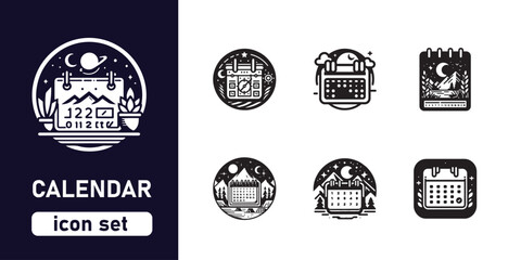 Obraz premium calendar icon set