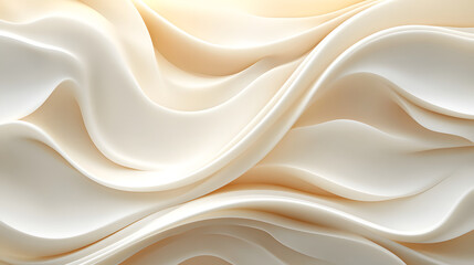 Elegant white and cream abstract waves create soothing visual flow