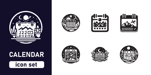 Obraz premium calendar icon set