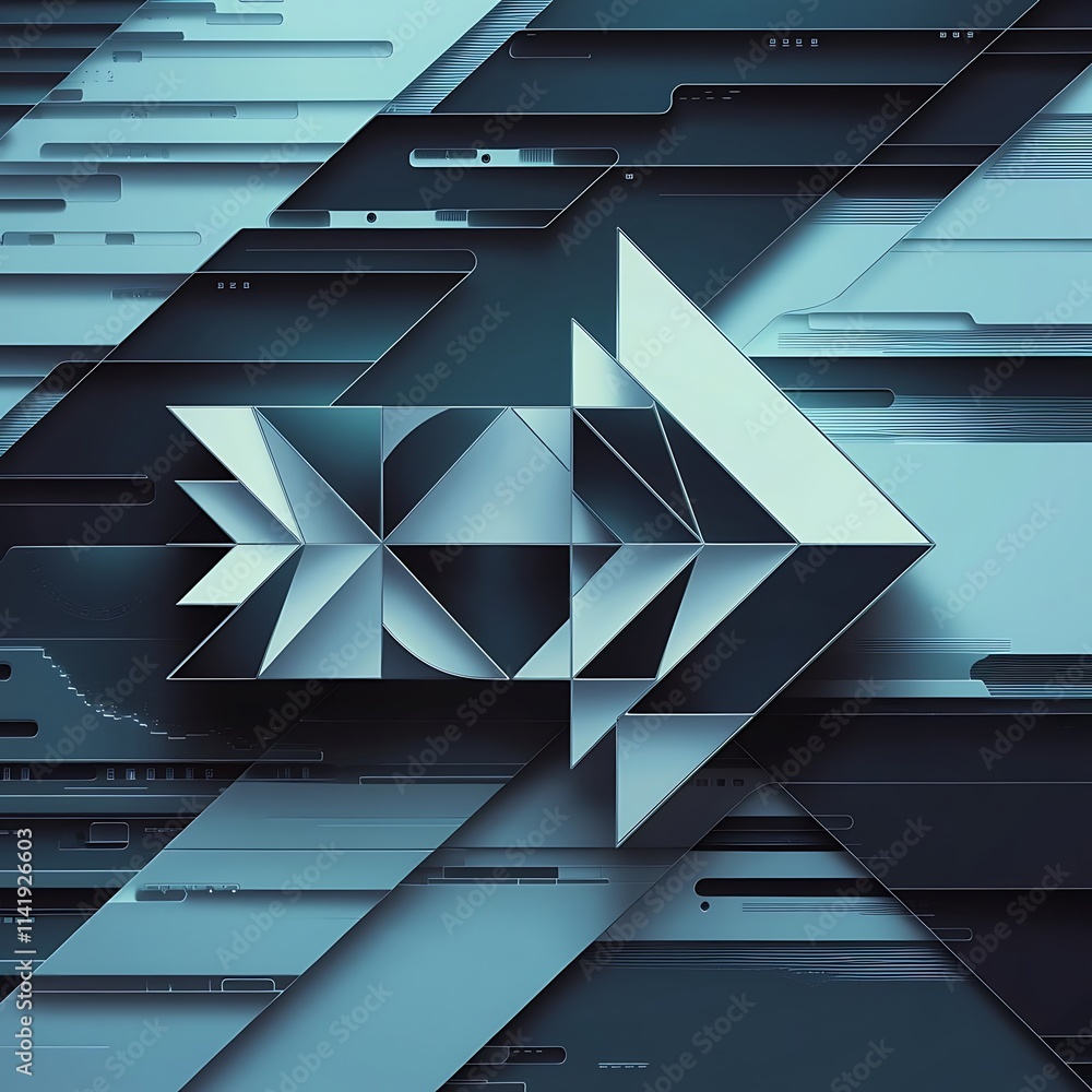 Poster vector 3d arrow geometric composition abstract background for business or technology presentation in