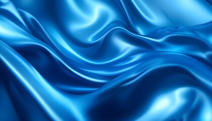 Fototapeta premium Blue metallic background with light reflections forming abstract wavy pattern