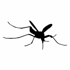 BLACK SILHOUETTE OF FLYING MOSQUITO