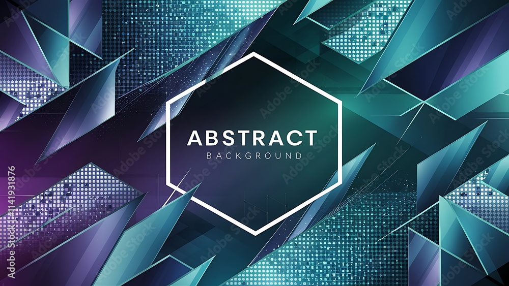 Aufkleber geometric abstract background mosaic triangle and hexagon shapes trendy abstract layout template for