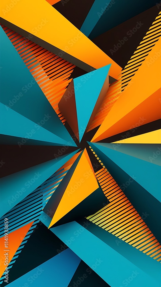 Aufkleber vector triangular 3d geometric shapes background modern poster design color triangles and lines abst