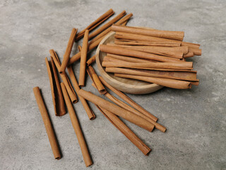 cinnamon sticks on a white background