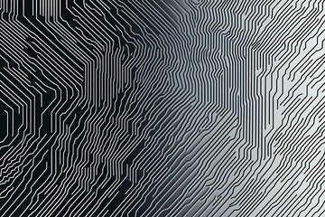 Close-up of a reflective metallic circuit board showcasing intricate patterns and electronic connections, symbolizing technology, innovation, and futuristic design.