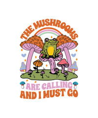 Webmushroom t shirt design, illustration, bohemian vibe top, vintage groovy toy, funky graphic print